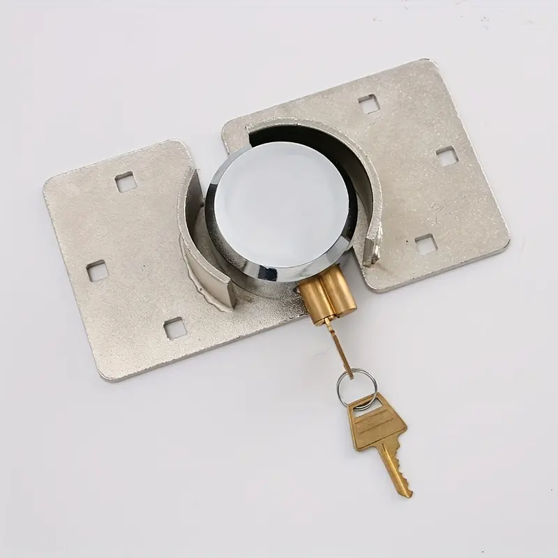 Hidden Type Unbuckle Hanging Lock: A Heavy Solid Steel Lock for Truck Doors, Gates, Trailers, etc. It Features a 73mm Disc Lock and a Buckle, Offering High Safety for Garage and Shed Doors. Each Hanging Lock Comes with 2 Keys.