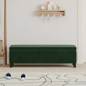 ARCH Indoor Forest Green Storage Ottoman Bench 51.25L Upholstered Entryway Bench with Hidden Storage 300lbs Weight Capacity for Living Room Bedroom Hallway Entryway Furniture, Home Furniture and Household Product Search Terms for US Online Shopping