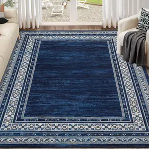 Area Rug, Non-Slip Machine Washable Rug, Modern Pearl Velvet Soft Floor Carpet, Indoor Foldable Printed Accent Rug for Living Room, Bedroom