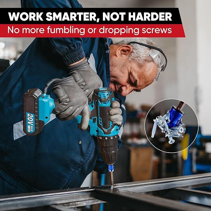 Aluminum Alloy Magneticizer Set: High-Hardness Demagnetizer, Strong Magnetic Adsorption Rings, for Screwdriver Bits and Electric Drill Bits