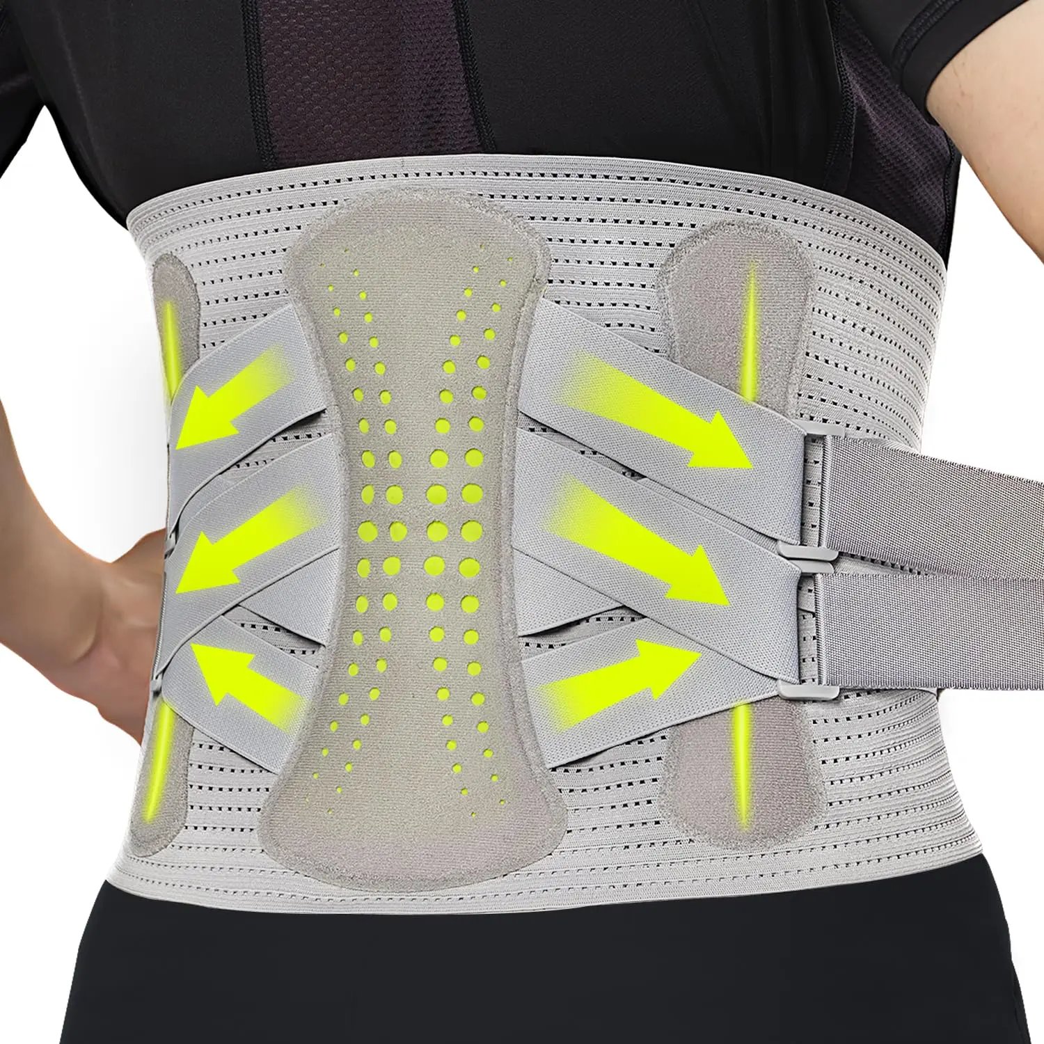 Back Brace  Lower Back Pain Relief with 360-Degree Biochemical Hug Support, Back Support Belt  Men and Women, Soft Breathable Fabric Lumbar Support  Herniated Disc, Sciatica L