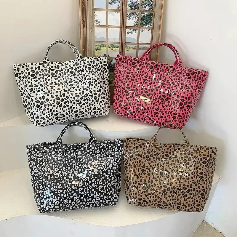 Autumn Leopard Print Handbag for Women, Large Capacity Versatile Tote Shoulder Bag, Practical Daily Accessory for Travel, Work And Everyday Use