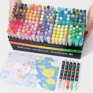 acrylic double-ended paint marker set, 168 colors/set acrylic paint marker pen, coloring materials, multipurpose art supplies paint pen for wood, plastic, glass, metal, cardboard, diy projects, teen girl gifts, drawing tools