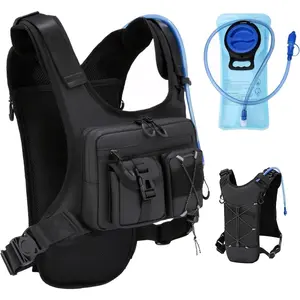 Unisex Running Hydration Backpack - Lightweight Chest Bag with 2.0L Water Bag, Comfortable and Adjustable, Cash-Ready, Adjustable Fit for Athletic Activities