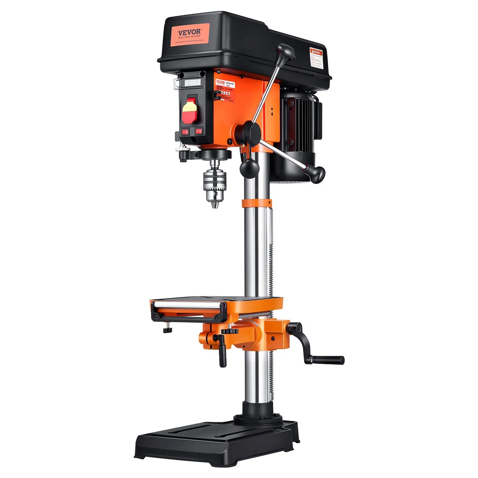 【DealsForYouDays】VEVOR 12 in Benchtop Drill Press, 5 Amp 120V, Variable Speed Cast Iron Bench Drill Press, 12 in Swing Distance 0-45 Tiltling Worktable with Laser Work Light, Tabletop Drilling Machine for Wood Metal