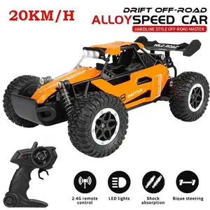 1:16  Alloy RC Off-Road Buggy, 20+KM/H High Speed Drift Car, 2.4G Remote Control, Metal Shock Absorbers & LED Lights, All-Terrain Climbing Racing, Best Holiday Birthday Gift for Boys & Adults