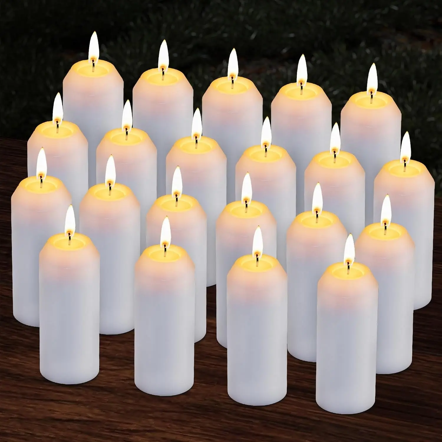 20 Pack Emergency Candles for Power Outages, 15-Hour Long-Burning Unscented White Pillar Candles, 3.1" x 1.3" Survival Candles for Hurricane Prep, Camping Lantern & Backup LightingGift