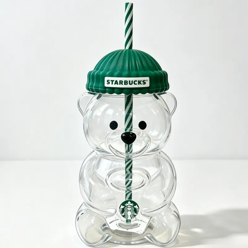 Bear-Shaped Glass Tumbler for Collectors, 591ml Modern Sports Drinkware, 2026 Limited Edition New Release, BPA Free with Display Rack, Exclusive Item, 500-1,000 Ml, Animals, Unisex Adults, Tumbler Shape