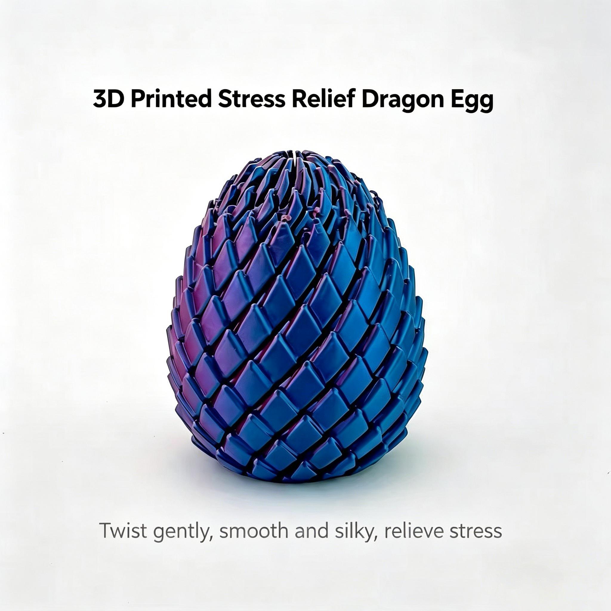 3D Printed Dragon Egg Stress Relief Toy, Transformable Twist Egg, Creative Stress-Relief Gadget, Children's Toy