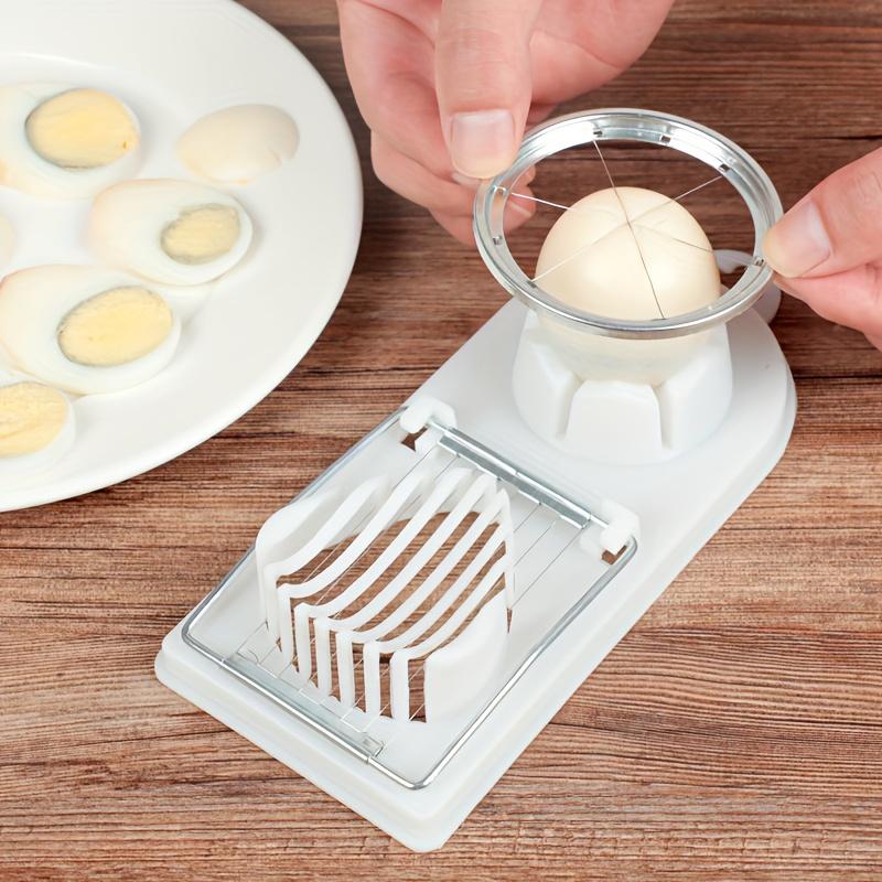 2-in-1 Multifunctional Egg Slicer Cutter - Hard Boiled Egg Chopper/Divider/Dicer - Kitchen Gadget, ABS Material, Uncharged