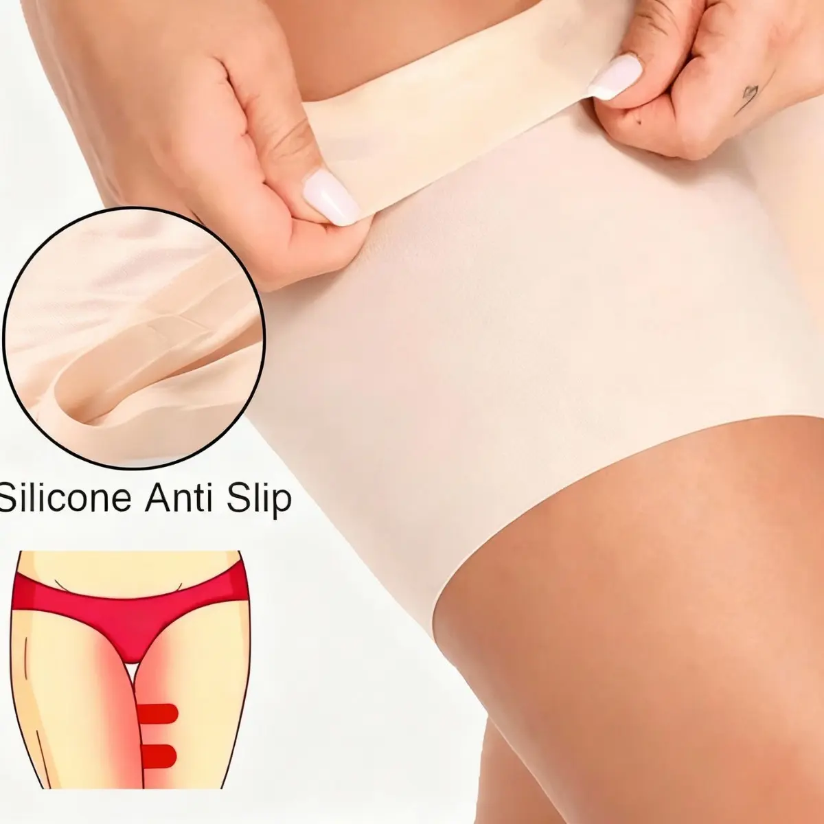 High Elastic Silicone Anti-Chafing Thigh Bands for Women, Anti-Rub Leg Protector Strap, Warm Anti-Snag Non-Slip Inner Thigh Guard for Daily Wear