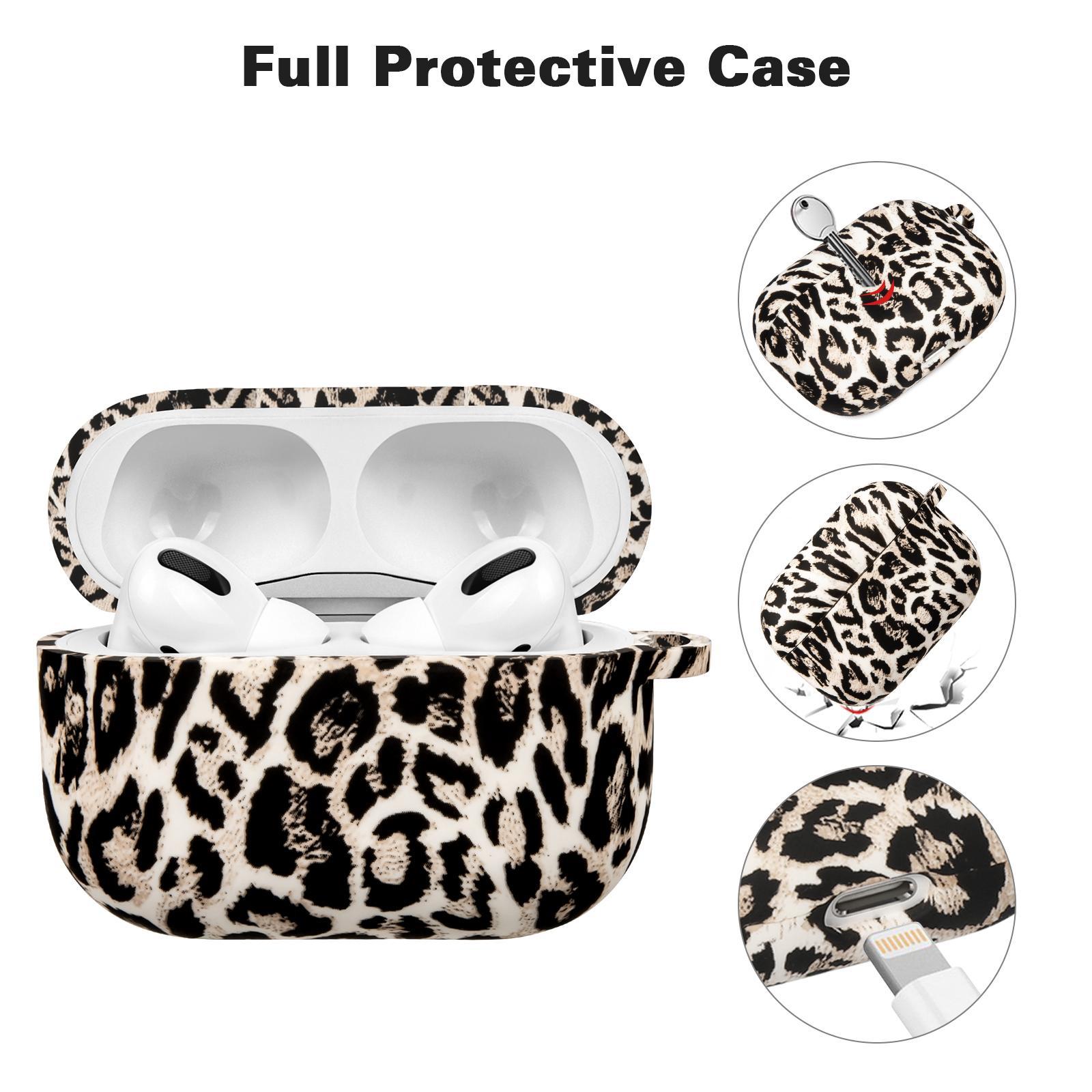 Animal Print AirPods Case with Keychain – Silicone Protective Cover for AirPods 1/2/3/4