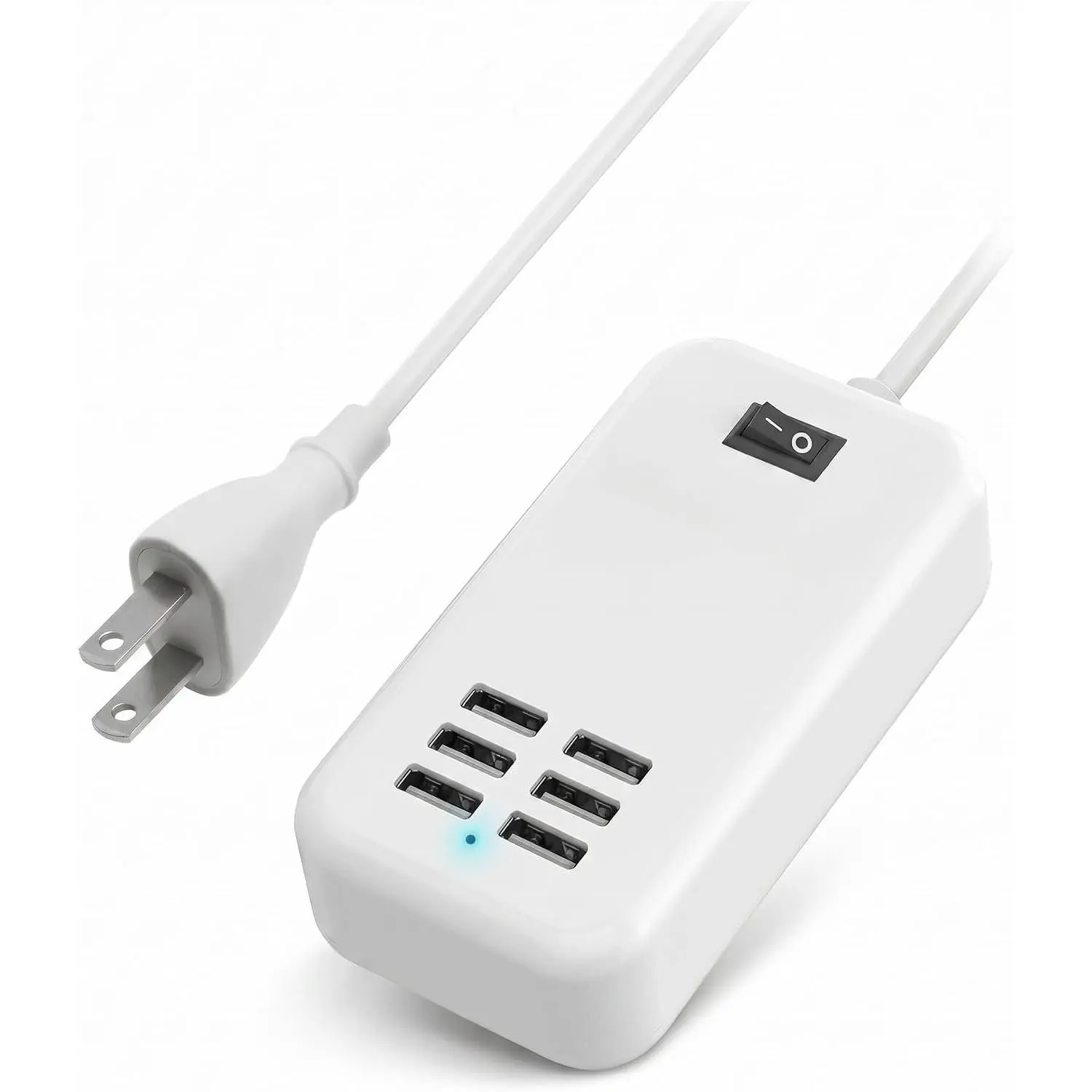 6 Ports USB Charger Hub Desktop  Plug AC Power Wall Travel  Adapter Slots  Station Extension Socket Outlet with