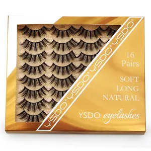 Viral New 16 Pairs Mixed Self-Adhesive Eyelashes, 3D Natural Fluffy & Dramatic Voluminous European Style Lashes