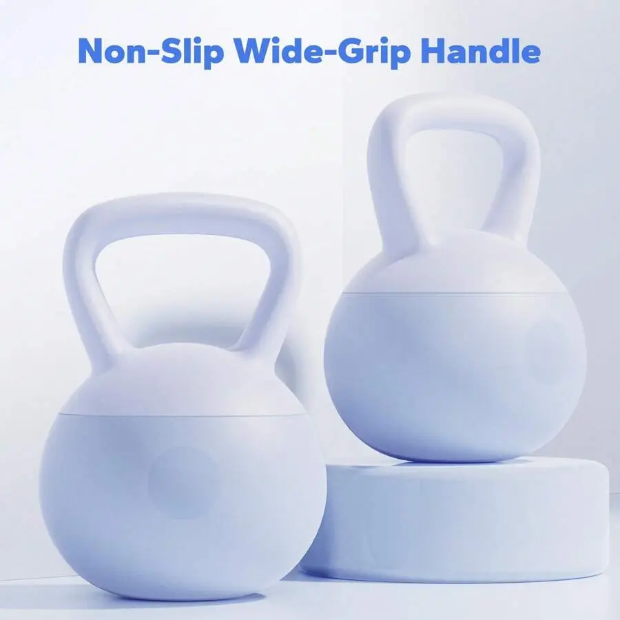 Soft Kettlebell Adjustable Weight Fillable with Fine Mineral Sand NonSlip WideGrip Handle for Home Fitness Strength Training