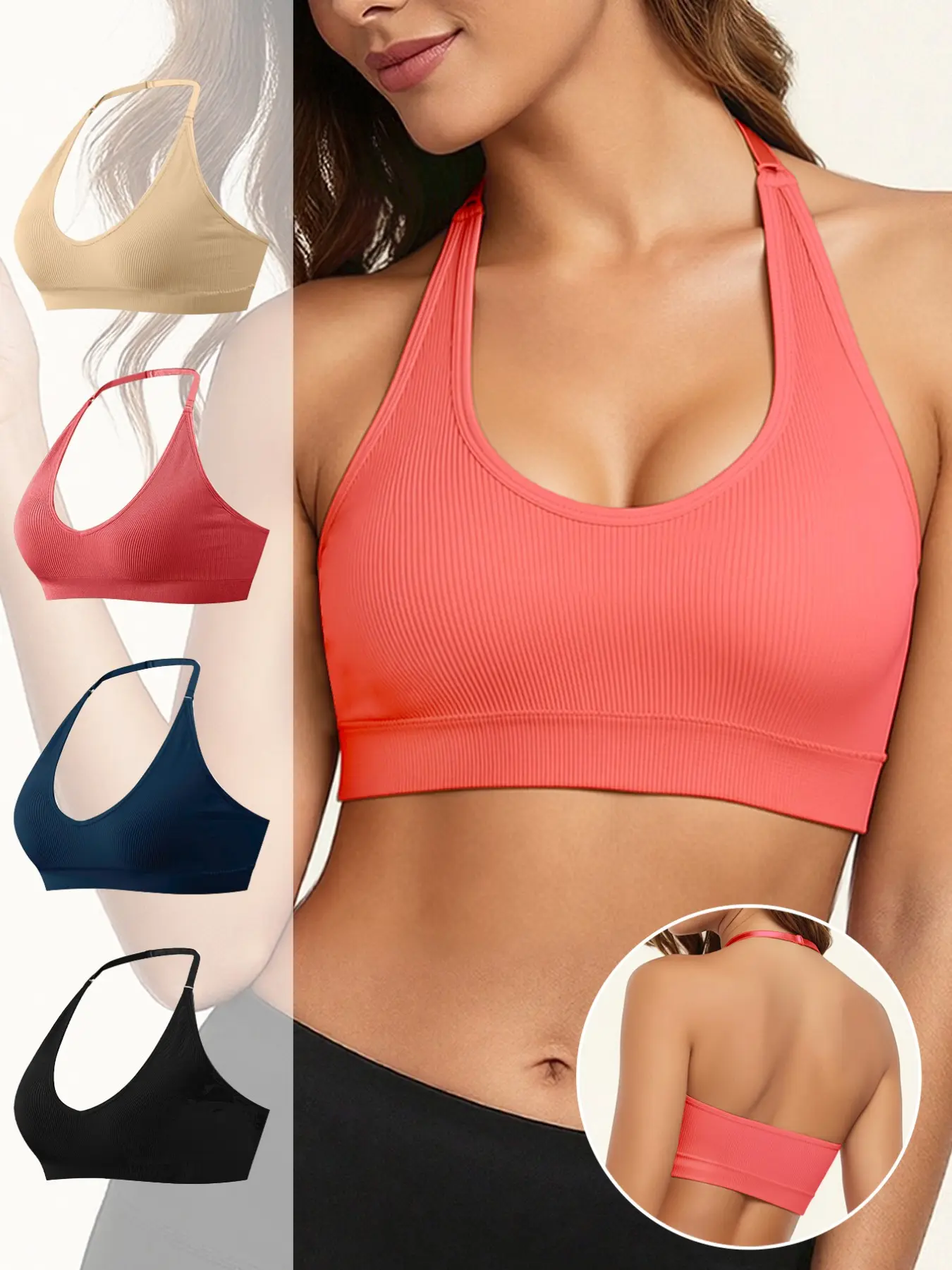 Four-Piece Set for Daily Wear, Gym Training, Dance Sports, Basic Colors, Comfortable and Stylish, High Value! Activewear Workout Set