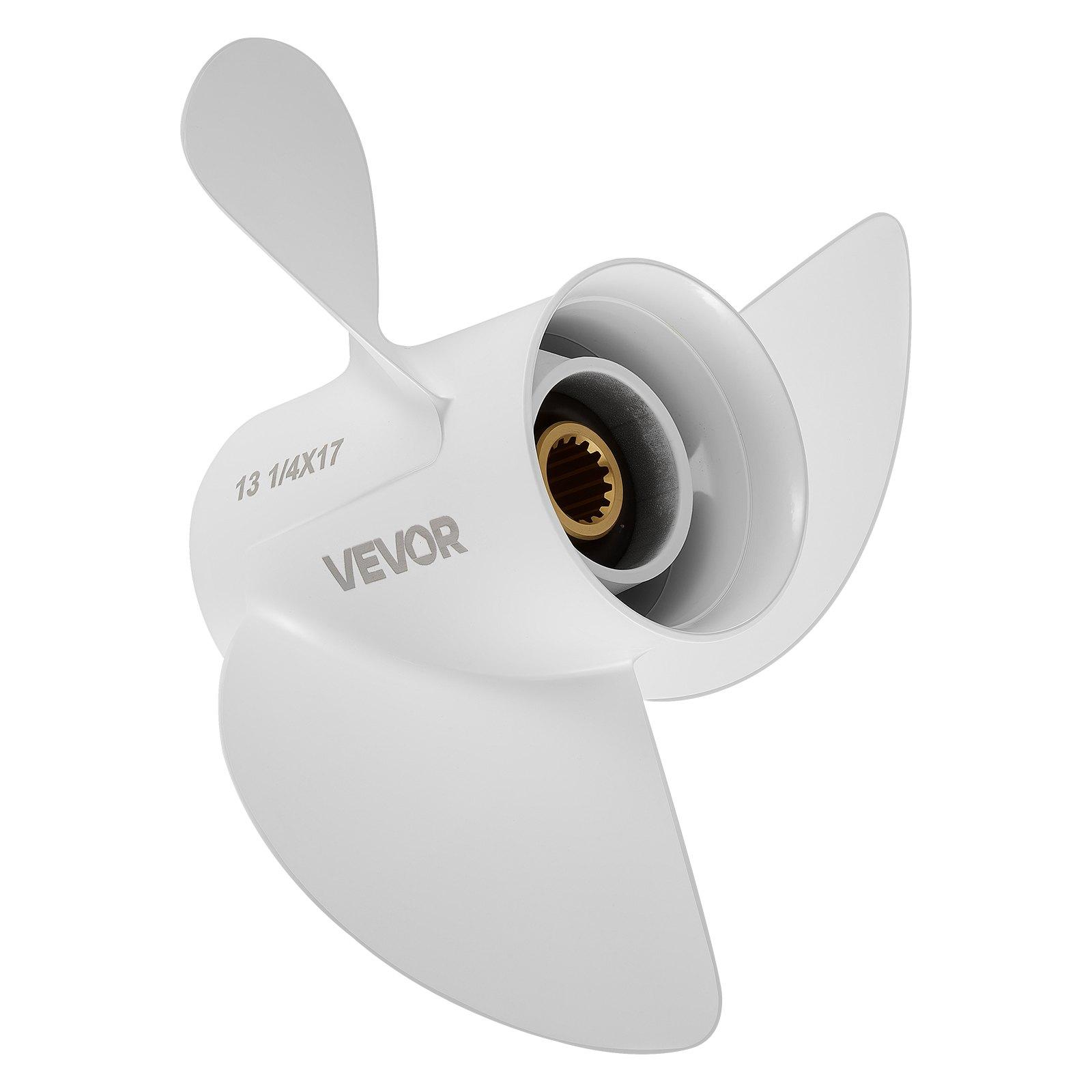 VEVOR Outboard Propeller, Upgrade OEM 15 Spline Tooth Aluminum Outboard Boat Propeller Fit Yamaha Engines 50-130 HP, 4-1/4" Gearcase, 3-Blade, RH (Right Hand Rotation), OEM Parts No. 6E5-45945-01-EL.