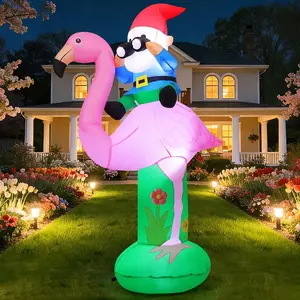 6 FT Spring Summer Inflatable Flamingo Outdoor Decoration Blow Up Yard with Gnomes Built-in LEDs for Indoor Hawaiian Party Garden Lawn Decorfidget toys