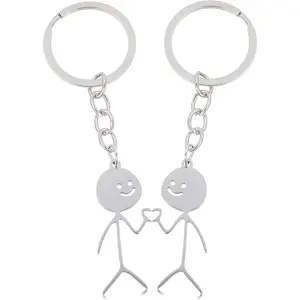 2 Pcs Funny Keychain for Women,Stickman Love Matching Keychains for Couples,Couple Keychain,Best Friend Keychain