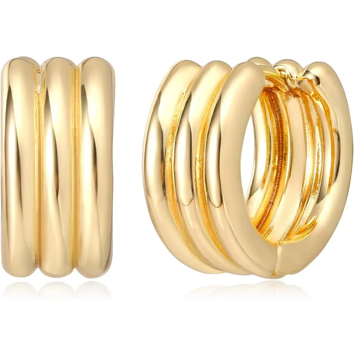 Women Earrings Gold Huggie Hoop 14K Small Simple Hypoallergenic Everyday Jewelry
