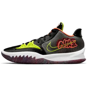 Nike Kyrie Low 4 EP Basketball Shoes for Men and Women – Round-Toe Lace-Up Low-Top with Black Green Orange Design Verifiable, with credentials and supporting global authentication
