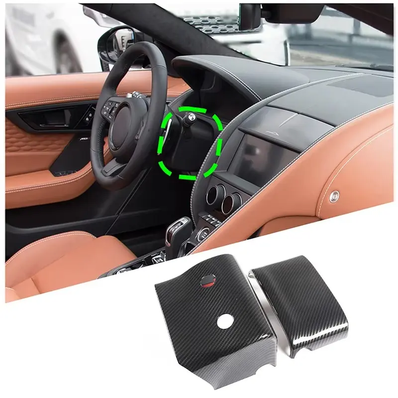For Jaguar F-TYPE 2013+ car Interior Modification Accessories Automotive Steering Wheel Steering Column Protective Cover ABS