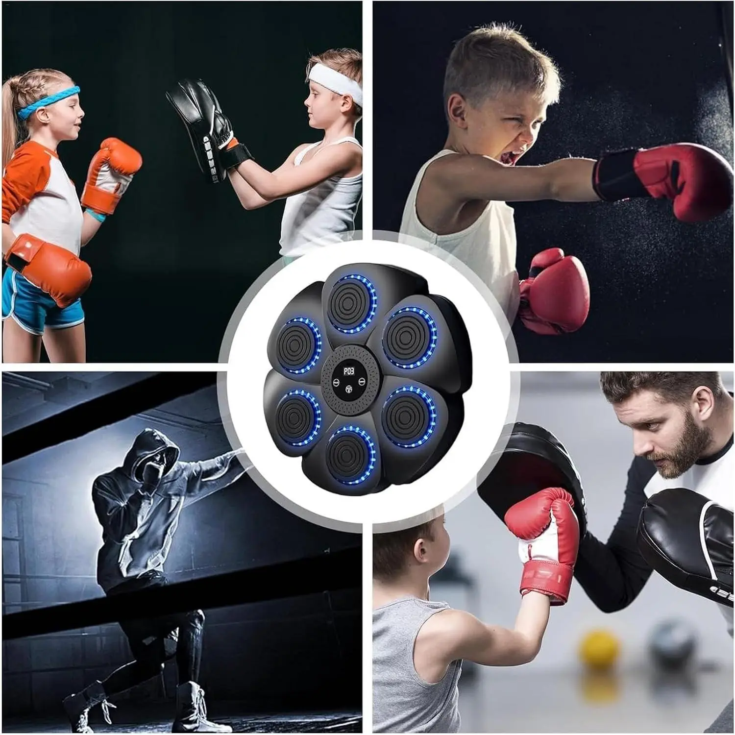 Wall Mounted Boxing Machine, Music Boxing Machine, Electronic Smart Boxing Reaction Target| Rechargeable Rhythm Boxing Equipment, Smart Boxing Target Workout Machine, Music Boxing Machin