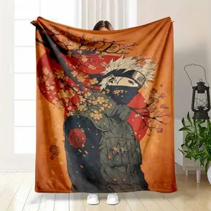 Summerwins Kakashi Hatake Naruto Anime Flannel Throw Blanket, Soft Comfortable Warm Fleece Blanket for Living Room Bedroom Sofa, todayshottest blanket, soft blanket method, Bedroom Decor House Decor Home Essentials birthday gifts for Anime Fans