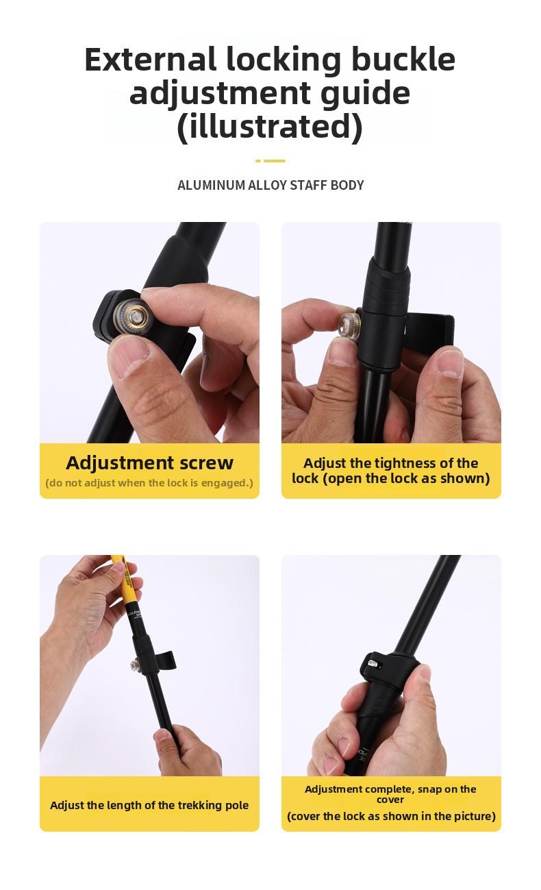 Abuda Outdoor Hiking Poles, Ultra-Light External Lock, 7075 Material, Trekking Poles, Walking Sticks, Walking Poles