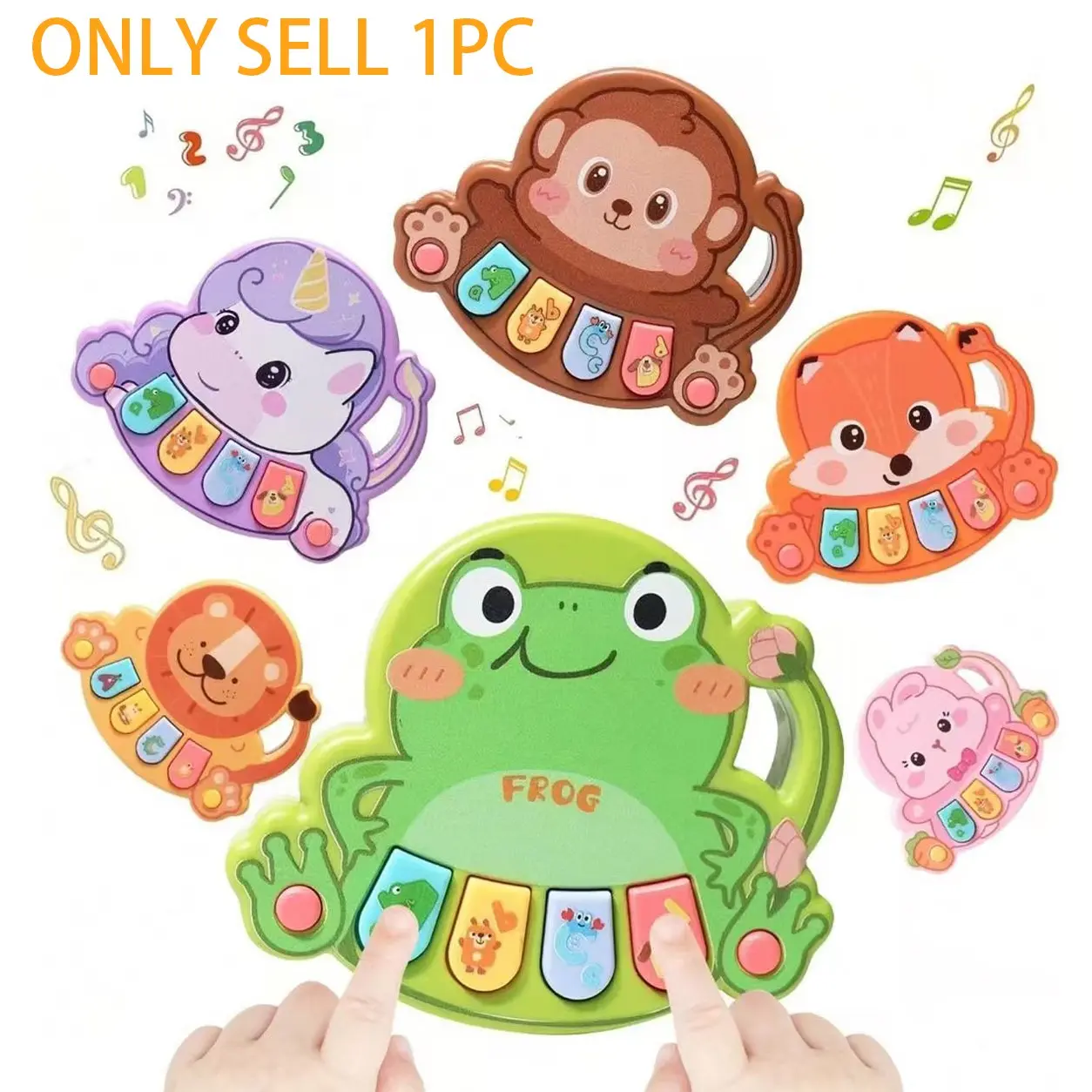 Interactive Animal Keyboard Musical Toy - Cute, Play, Sensory Music Learning, Sensory Development and Cognitive Training Features, ABS Material, Vibrant Colors, Durable and Safe