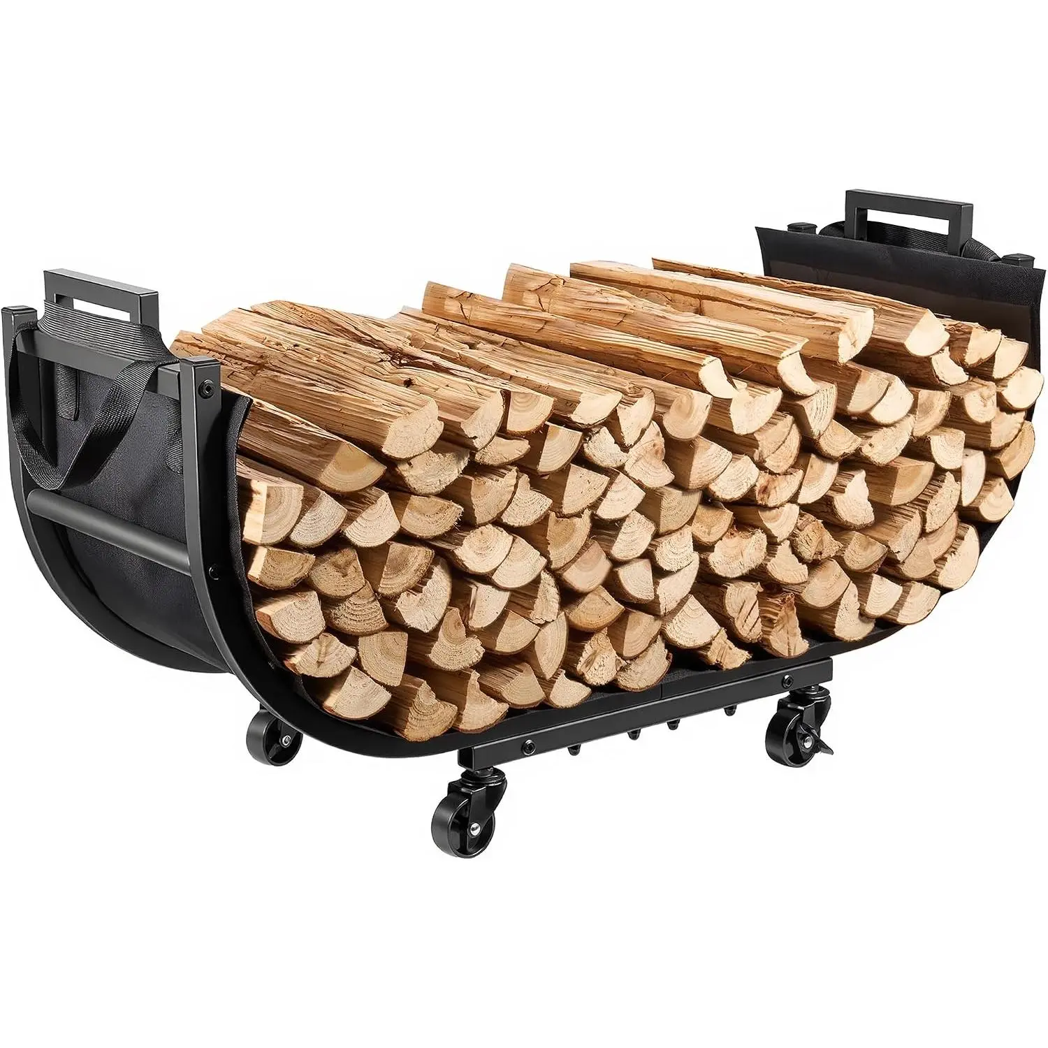 Heavy Duty 32 Inch Firewood Rack - Outdoor Rustproof Log Storage Holder, Sturdy Wood Stand for Patio, Backyard, Fireplace & Tool Organization