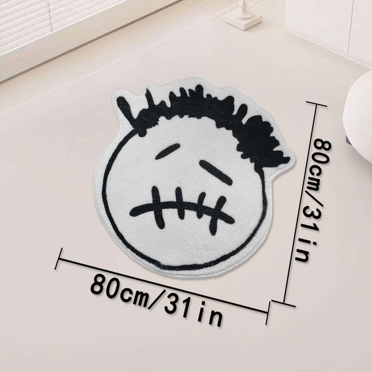 Creative Art Hip Hop Design Rug, Cartoon Pattern Rug, 1 Count Little Boy Pattern Floor Mat, Decorative Carpet for Home Living Room Bedroom Study Room