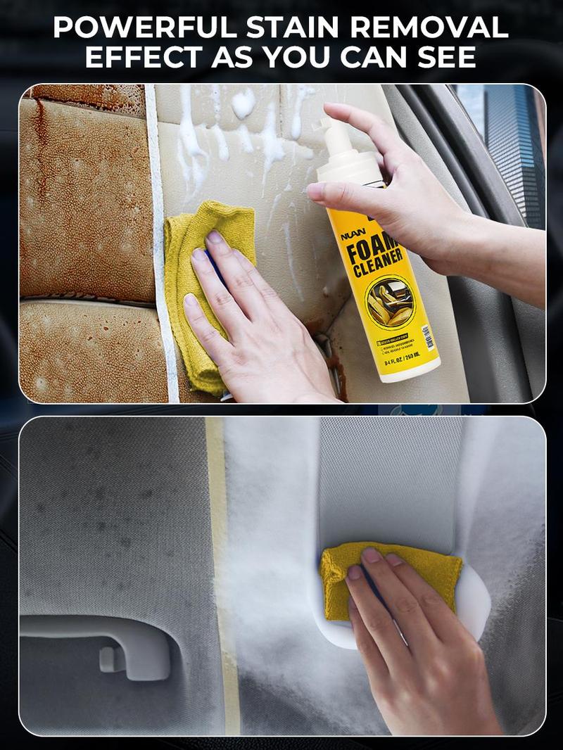 【Festive Offer】NUAN-New Year Hot Stock-Up! Powerful Cleaning & Maintenance Foam for Car Interiors, Fully Compatible with All Materials, One-Step Stain Removal & Protection!