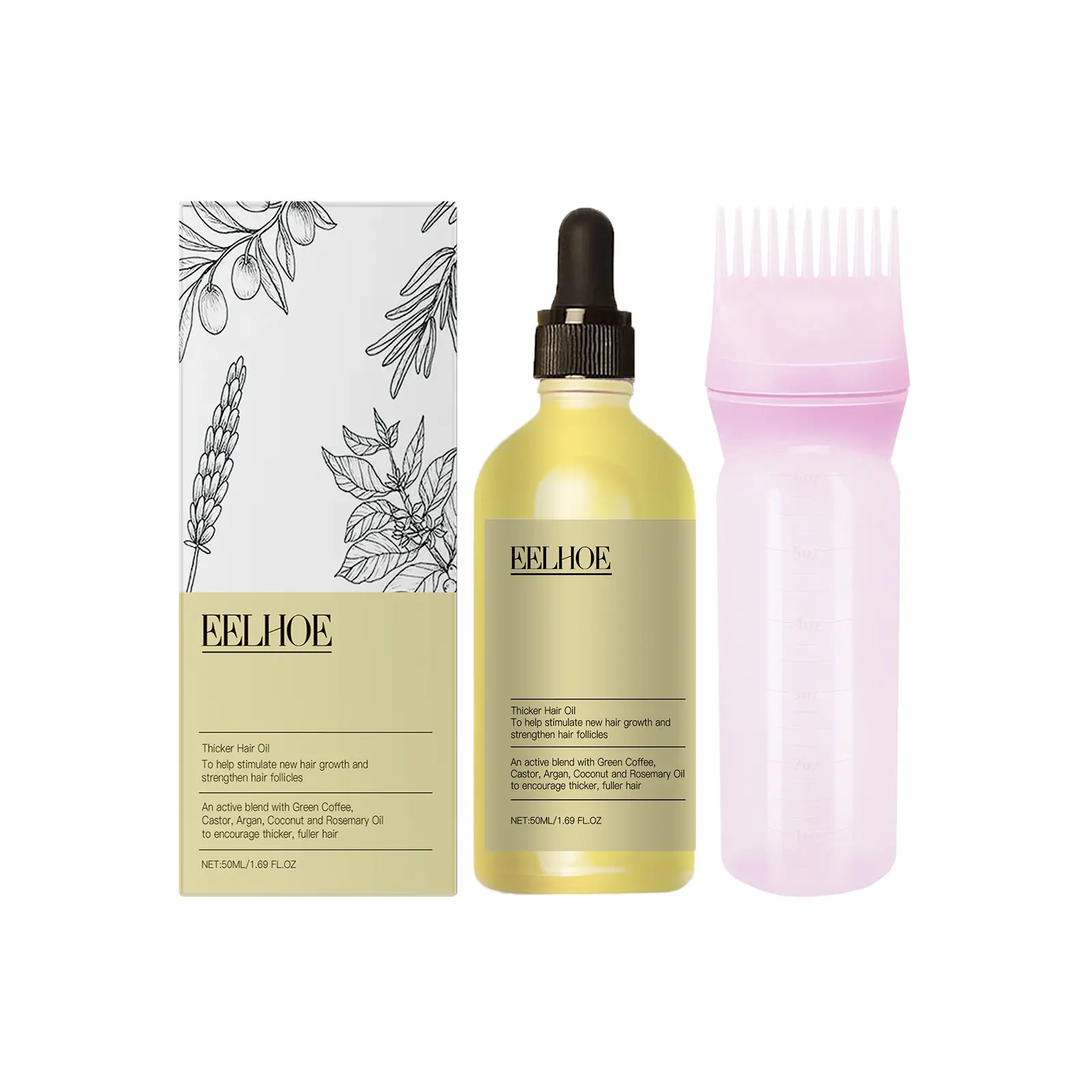 EELHOE Plant Hair Care Essential Oil Set, Nourishes And Improves Hair Quality Frizz Smooth, Soft, Moist And Glossy Hair Care Oil