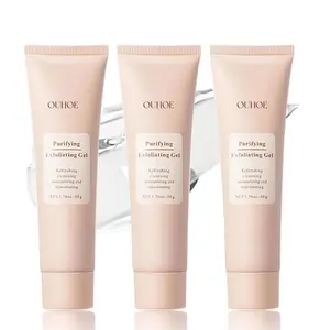 OUHOE Purifying Exfoliating Gel Multi-Pack - Gentle Exfoliator Facial Cleanser, Hydrating Soothing Scrub for Face & Hands, Alcohol-Free, All Skin Types, 68g(50ml) Daily Face Care Products with Skin Repair