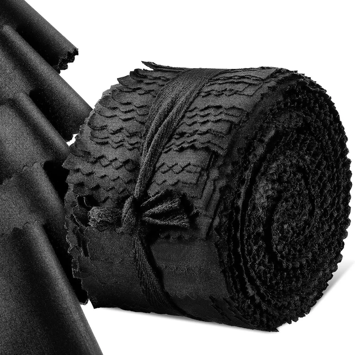 40Pcs Solid Black Fabric Strips Precut Quilting Fabric Rolls 2.5x44 Inch Premium Cotton Fabric Strips Bundle for DIY Patchwork and Handmade Sewing Favors