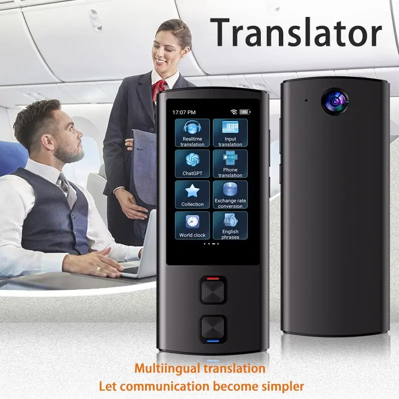 Business Translation Device, Metal Texture Body, 138 Languages, Dual Band WiFi, Essential for Business Travel, Perfect for International Trips, Portable Translator, Digital Products