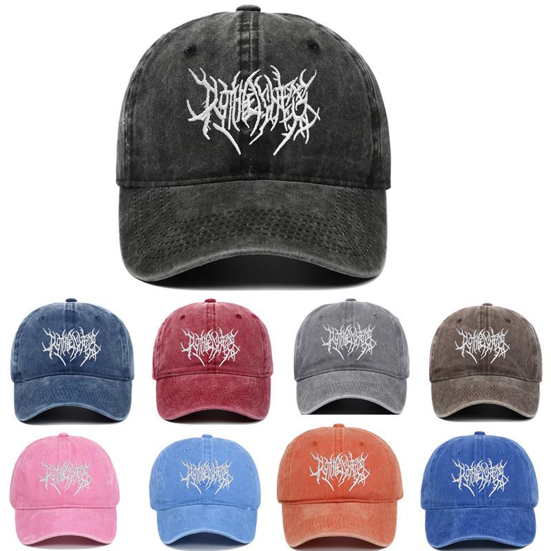 New Retro Washed Gothic Street Punk Punk Hip-Hop Baseball Cap Embroidered Fashion Versatile Snapback Hat