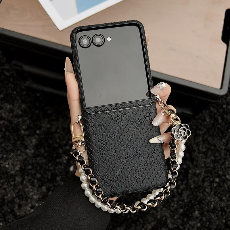 Plain Python Skin Pattern Side-hung Phone Case For For Motorola Razr60 ...