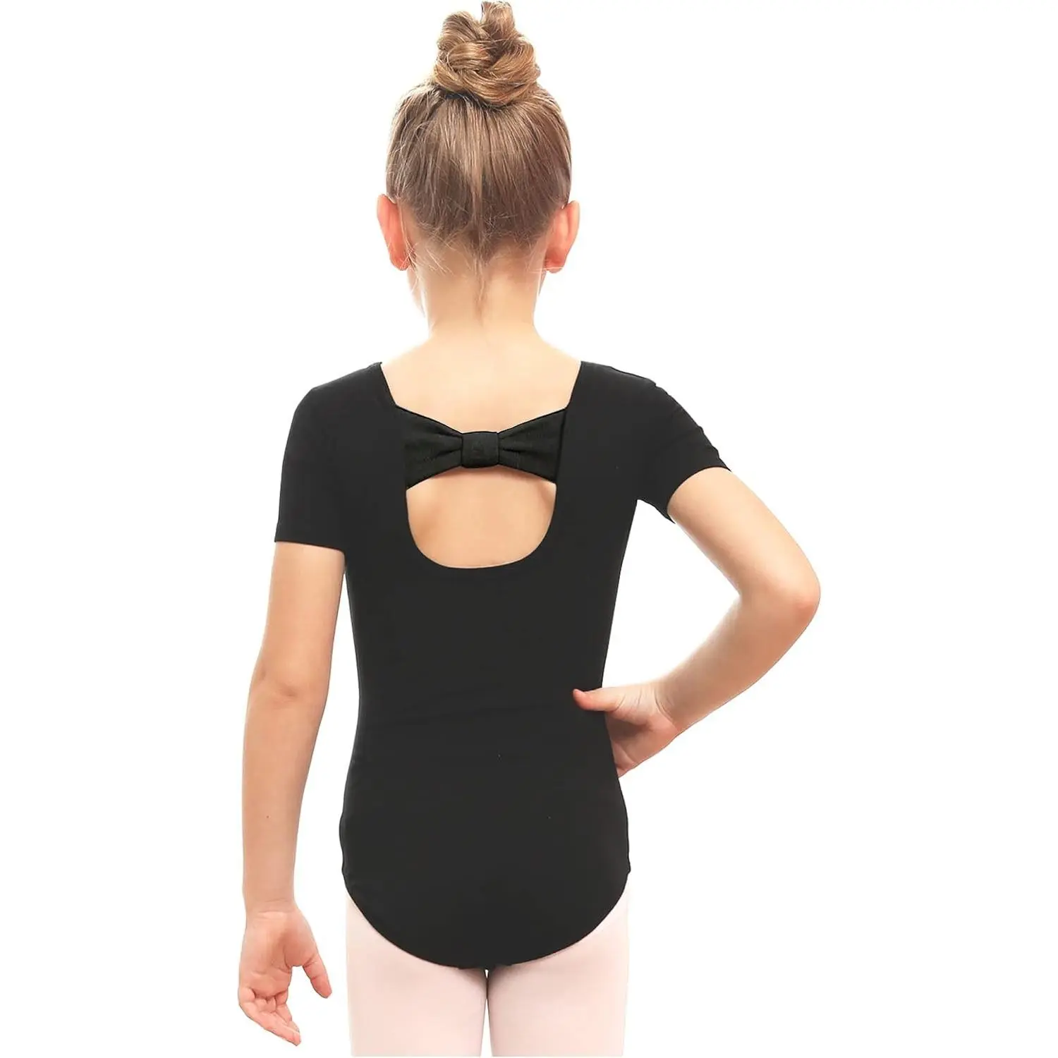 Girls Cotton Ballet Dance Leotard with Bow Back for Dance Class | Cotton, Soft stretch fabric, Breathable, Comfort fit, Leotard for girls, Toddler, Ballet class, Gymnastics, Dance recital