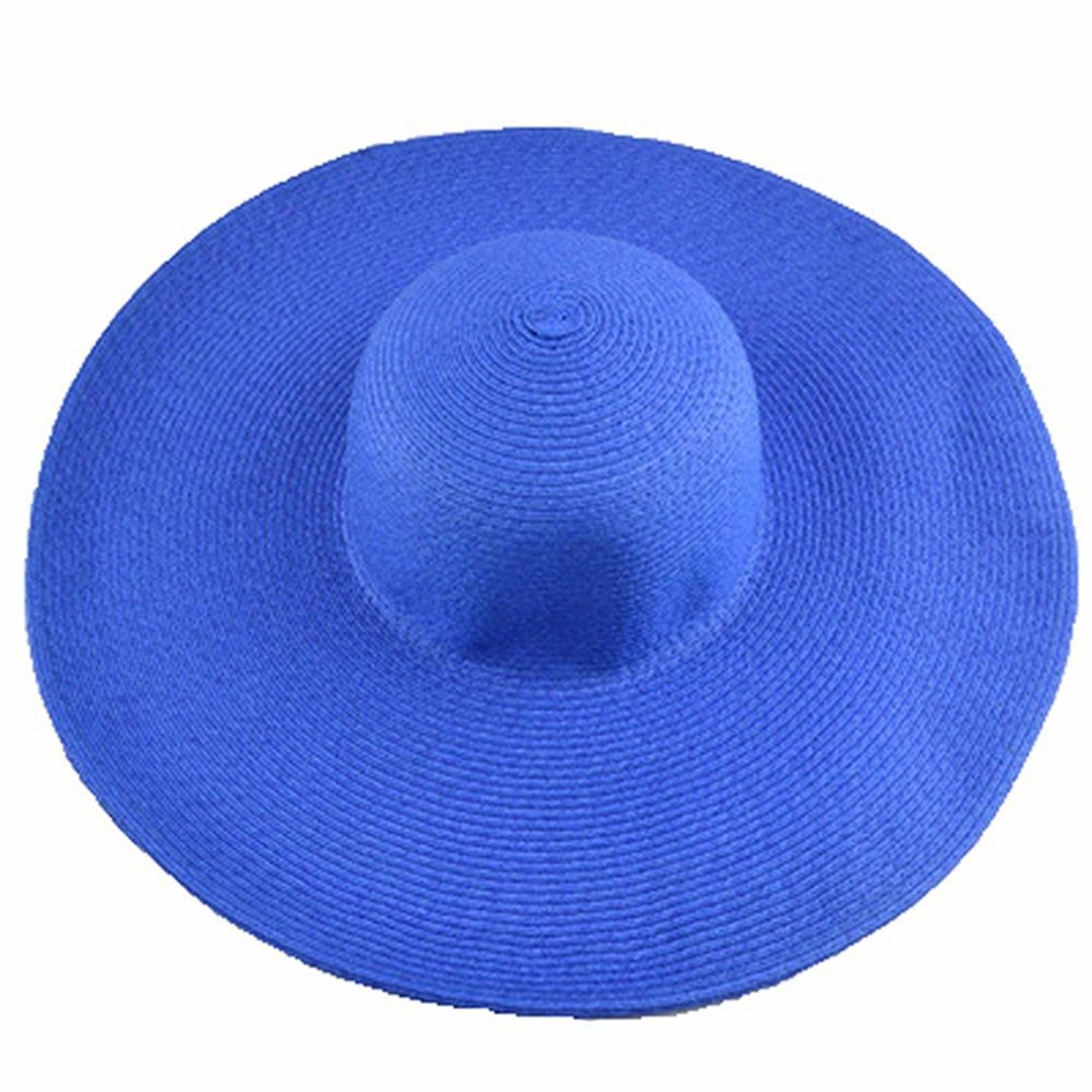 Women's Sun Visor Hat Wide Rimmed Summer Foldable Roll Up Beach Hat Solid Colour Casual Outdoor Sun Protection Large Hat