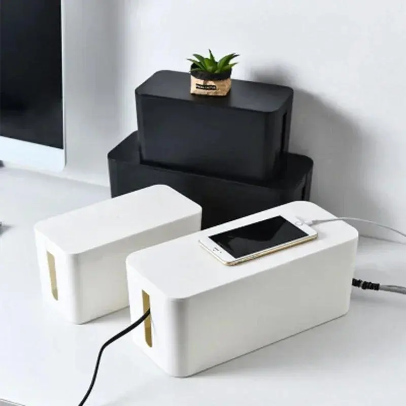 Cable Management Cord Cover Wire Hider Box Concealer Organizer Protector System for Home Theater Entertainment Center Office School Desk Cable Management (Mini,White)