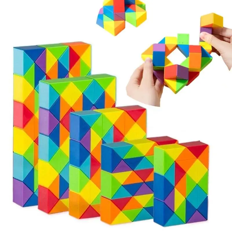 Dingsheng 24 and 36 48 60 72 Segments Magic Rule Snake multi-color 3d puzzle fidget gam Fidge Cube Twist Transformable Kid Puzzl