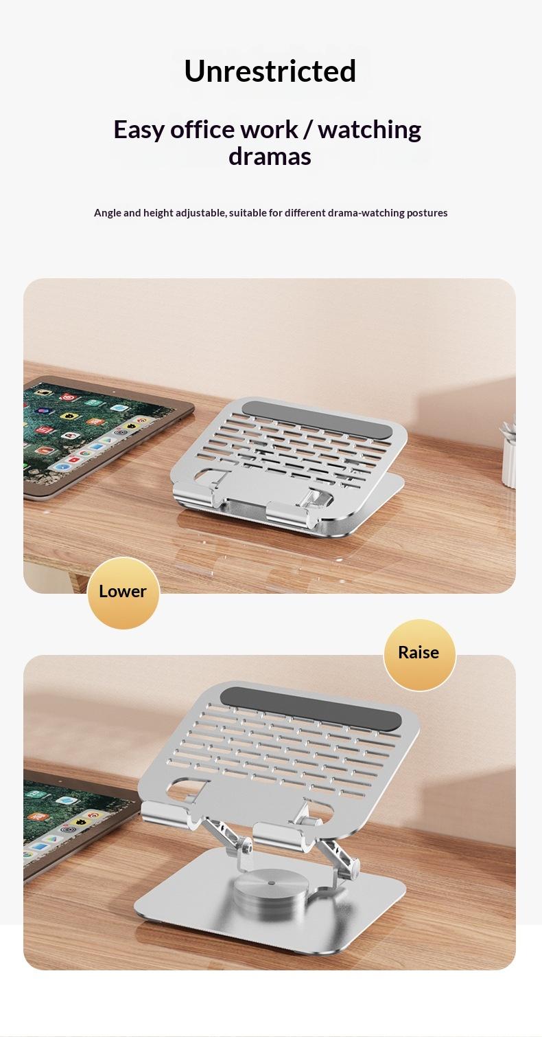 Desktop holder, mobile phone tablet, computer holder 360-degree rotating metal, high-end lazy live broadcast drama chasing artifact