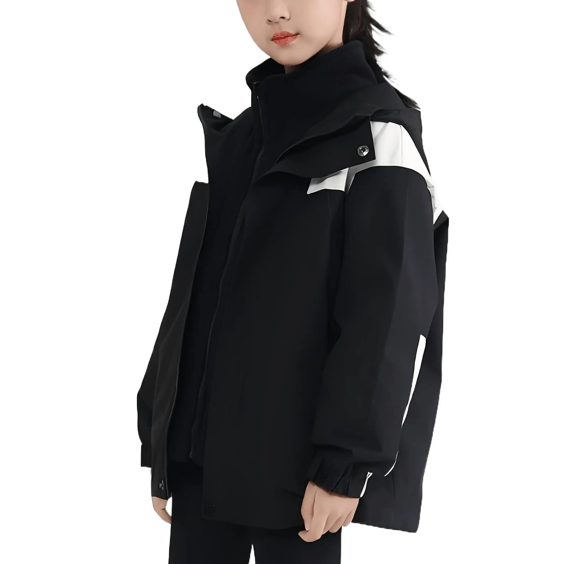 [Girls' Windbreaker Jacket] Girls' Double-Layer Windbreaker Hooded Jacket - Spring and Autumn Outdoor Hiking Climbing Top