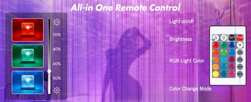 Rechargeable Shower Light No Wiring, 16 Color Changeable Ocean Wave Projector Light, Dimmable Waterproof Shower Lamp with Remote, Rotating Flame Water Ripple Lamp for Shower, Bathroom, Bedroom Decor Rechargeable Shower Light No Wiring, 16 Color Changeable Ocean Wave Projector Light, Dimmable Waterproof Shower Lamp with Remote, Rotating Flame Water Ripple Lamp for Shower, Bathroom, Bedroom Decor