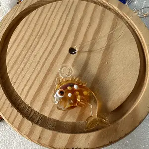 Handmade Fish-shaped Crystal Glass Pendant, Multi-purpose Handicraft for DIY Jewelry, Car & Window Decor (Cord Not Included)