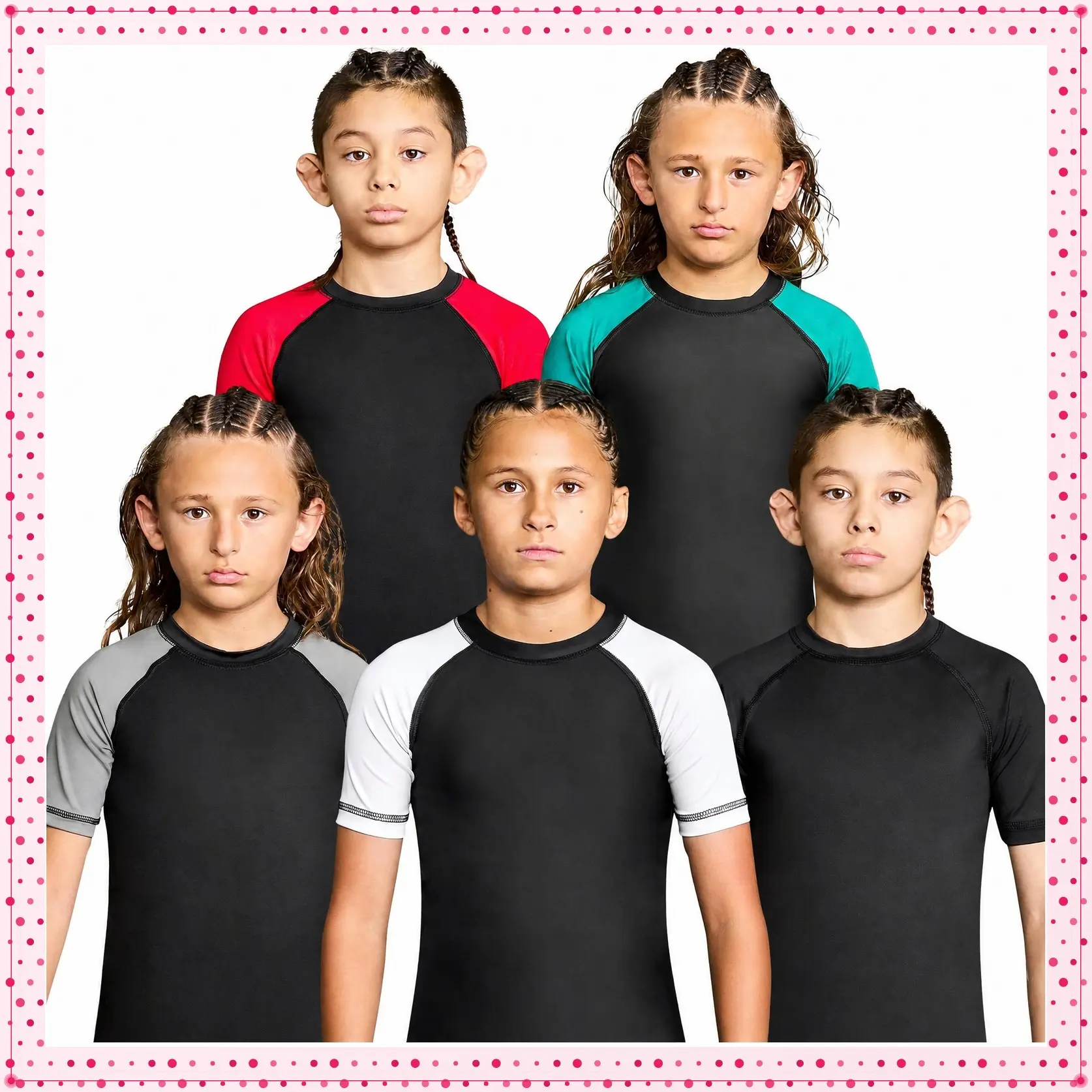 Kids BJJ Rash Guard Short Sleeve Compression Shirt for Youth Boys Girls No-Gi Jiu Jitsu TrainingGift