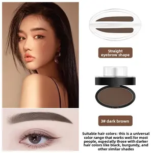 Lazy Eyebrow Stamp Powder Tool, Eyebrow Makeup Products, Two Eyebrow Shapes: Straight Eyebrows / Willow Leaf Eyebrows, Waterproof, Sweat-resistant and Smudge-proof, Easy and Friendly for Beginners