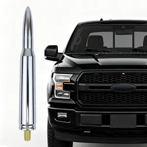 5.5in Aluminum Bullet Antenna 50 Cal Truck Antenna Fittings Fit for Ford F150 F250 F350 Raptor/Dodge RAM 1500 2500 3500/Chevrolet Silverado & GMC Majority Short Replacement Antenna (Aluminum)